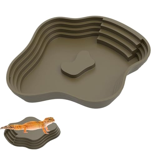 Nuyhadds Reptilien-Wasserschale – Schildkröten-Futterteller | Schildkröten-Badewanne Futter- und Wasserschale mit Rampe für Gecko Lebensraum Dekoration Zubehör von Nuyhadds