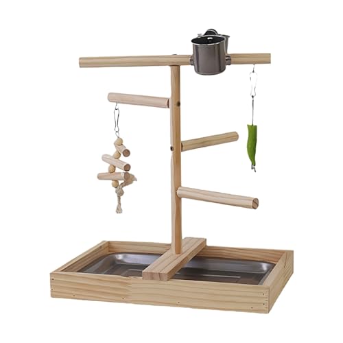 Nuyhadds Sitzstangenhalter für Vögel, Spielständer für Vögel, Vogelstangen mit Tablett und Tassen, Bird Play Gymnastik-Park für Nymphensittiche, Papageien, Wellensittiche, Zubehör Nuyhadds Sitzstangenhalter für Vögel, Spielständer für Vögel, Vogelstangen mit Tablett und Tassen, Bird Play Gymnastik-Park für Nymphensittiche, Papageien, Wellensittiche, Zubehör von Nuyhadds