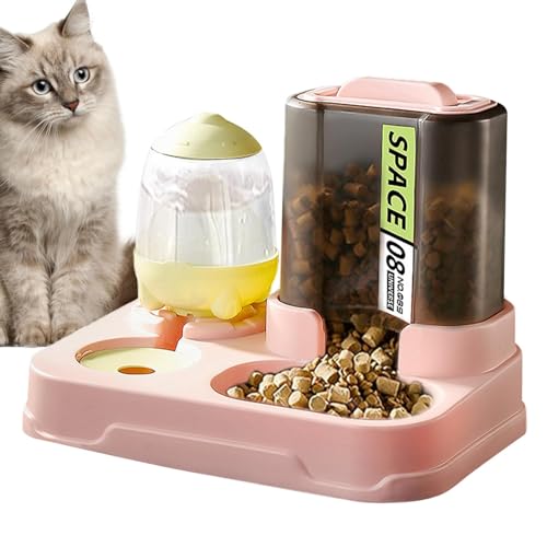Nuyhadds Wasser- und Futterspender für Haustiere, automatischer Katzenfutterautomat,Automatischer Futter- und Wasserspender für Katzen, abnehmbar | Futternapf für Katzen, klein, mittelgroß, groß, für von Nuyhadds