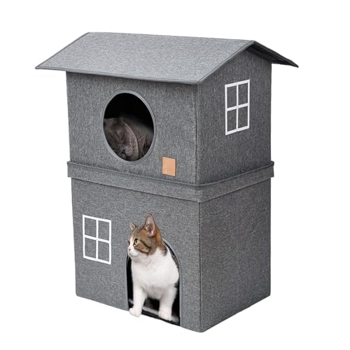 Schnelle Und Einfache Montage, Katzenhaus Mit Tür – Katzenhaus Für Den Innenbereich, 2-lagiger, Faltbarer Winterunterschlupf Für Haustiere Für Den Innenbereich | Hundehütte Für Kaltes Klima, Schnelle Und Einfache Montage, Katzenhaus Mit Tür – Katzenhaus Für Den Innenbereich, 2-lagiger, Faltbarer Winterunterschlupf Für Haustiere Für Den Innenbereich | Hundehütte Für Kaltes Klima, von Nuyhadds