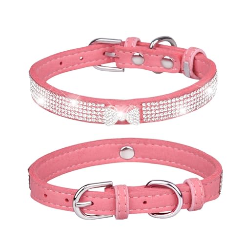 Bling Hundehalsband – Mikrofaser-Strass-Haustierhalsband für Mädchen und Katzen, verstellbar, ausgefallenes Hundehalsband, weiches weibliches Hundehalsband, reißfestes Strass-Katzenhalsband für Bling Hundehalsband – Mikrofaser-Strass-Haustierhalsband für Mädchen und Katzen, verstellbar, ausgefallenes Hundehalsband, weiches weibliches Hundehalsband, reißfestes Strass-Katzenhalsband für von Nuyhgtr