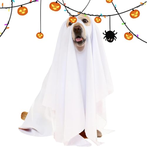 Breathable Dog Outfit, Comfortable Pet Cloak, Easy Wear Dog Outfit, Adjustable Dog Costume, Soft Dog Costume, 75x120 cm, / 29.53x47.24, for Outdoor Walks, Photo Props, Parties, White Breathable Dog Outfit, Comfortable Pet Cloak, Easy Wear Dog Outfit, Adjustable Dog Costume, Soft Dog Costume, 75x120 cm, / 29.53x47.24, for Outdoor Walks, Photo Props, Parties, White von Nuyhgtr
