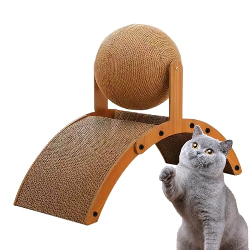 Cat Scratcher Toy, Vertical Scratching Ball, Corrugated Base Interactive Board, Claw Care Activity Center, Ideal for Apartment, Window, Living Room, Outdoor Patio, 13.78x10.24x5.91In von Nuyhgtr