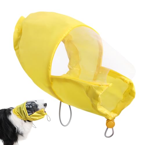 Dog Shower Ear Protector, Waterproof Bathing and Swimming Ear Cover, Comfortable Elastic Pet Hood for Grooming, Ideal to Your Rainy Days, Water Activities, Swim Training, Sensitive Dogs, Yellow von Nuyhgtr