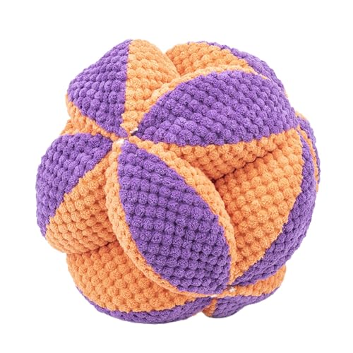 Dog Treat Dispensing Toy, Dog Puzzle Feeder Ball, Dog Puzzle Ball Enrichment Toy, Nteractive Snuffle Ball, Upgraded Chew Dog Toys for Aggressive Chewers, Cloth Strip Hiding Food for Small Medium Dogs von Nuyhgtr