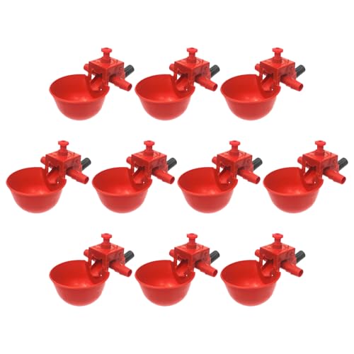 Hühnerwasserbecher, 10 Stück Automatische Hühnerbecher Bewässerung, Einstellbarer Geflügeltränke und Feeder Kit für Küken, Truthahn, Kleintierstall Trinksystem von Nuyhgtr