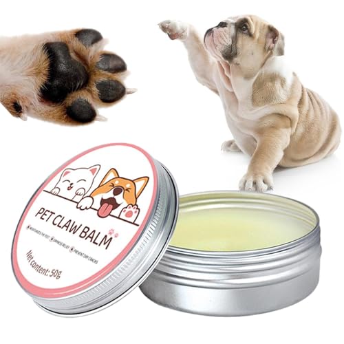 Hunde-Nasenbalsam, Haustierpfoten-Balsam, Nasen-Feuchtigkeitscreme, Hunde- und Katzenpfotenpflege-Balsam, 50 g, beruhigende Katzenpfotenschutzcreme, Haustierfüße, Reparaturzubehör für Katzen und Hunde von Nuyhgtr