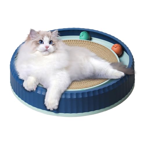 Katzenkratzmatte, runder Kratzbaum aus Karton, mit 2 Spielzeugbällen, rutschfester Boden, interaktives Haustierzubehör für Ihr aktives Spielen, ideal für Kätzchen-Training, Bereicherung, Ausruhen Katzenkratzmatte, runder Kratzbaum aus Karton, mit 2 Spielzeugbällen, rutschfester Boden, interaktives Haustierzubehör für Ihr aktives Spielen, ideal für Kätzchen-Training, Bereicherung, Ausruhen von Nuyhgtr