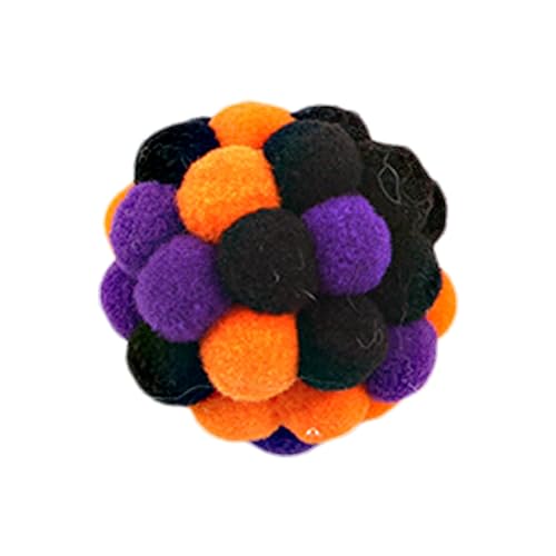 Kleine Katzen-Plüschspielzeugbälle, bissfeste Katzenspielzeugbälle, Indoor-Katzenspielzeugbälle, Katzenspielzeug, Bälle, 5 cm, bunte Pompons, Rasselball, Haustier-Plüsch-Hüpfball, Kauspielzeug, von Nuyhgtr