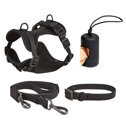 Nuyhgtr Hundegeschirr-Set – Hundehalsband, Leine, Set für kleine Haustiere, Halsband und Leine, kein Ziehen, verstellbare Hundeweste, Geschirre mit Kotbeutelhalter von Nuyhgtr