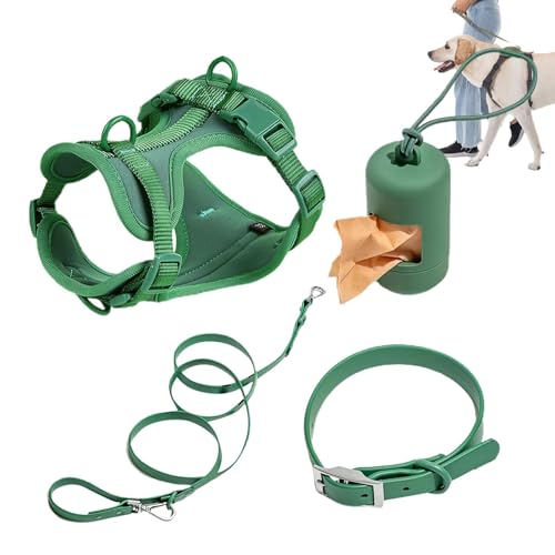 Hundeleinen-Set, kein Ziehen, multifunktionales Leinen-Set für mittelgroße Hunde, einfaches Gassigehen für den Alltag, verstellbares Hundehalsband, modisch Hundeleinen-Set, kein Ziehen, multifunktionales Leinen-Set für mittelgroße Hunde, einfaches Gassigehen für den Alltag, verstellbares Hundehalsband, modisch von Nuyhgtr