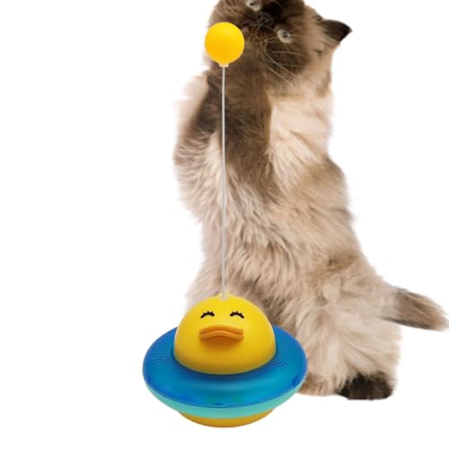 Interaktives Katzenspielzeug – Auto interaktives Katzenspielzeug – Lustiges Ballspielzeug am Zauberstab, Haustier-Tanzspielzeug, selbsthaltendes, stimulierendes Übungsspiel von Nuyhgtr