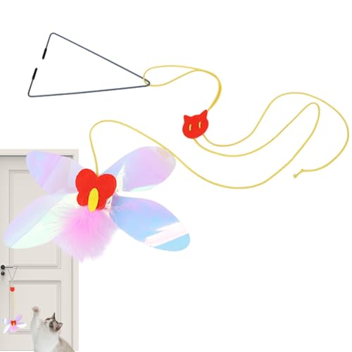 Nuyhgtr Libelle Katzenspielzeug, Kätzchen Hängbares Spielzeug, Interaktives Katzenspielzeug, Haustier Katze Libelle Spielzeug, Feder Katze Teaser, Exerciser Katzenspielzeug, Katze Teaser Spielzeug, von Nuyhgtr