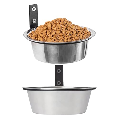 Pet Bowls, Dog Food Dish, Stainless Steel Construction, Sturdy Wall-Mounted Foldable Design with Elevated Feeder Set for Puppy, Cat, Bunny, Indoor Feeding Supplies, 275 g von Nuyhgtr