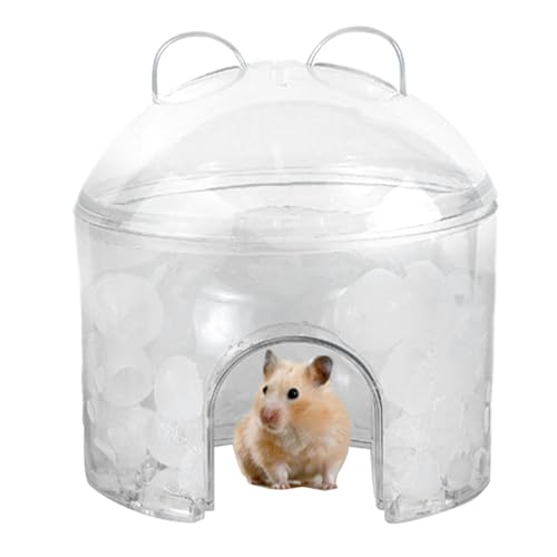 Pet Cooling Ice Nest, Small Animal Cool Nest, Hollowed Out Design Sleeping House, Breathable Chill Shelter for Hedgehogs, Hamsters, Chinchillas, 5.39x5.91 inches, Transparent von Nuyhgtr