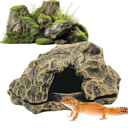 Schildkrötenhöhle, Kunstharz Felsenimitat Reptilienhöhlen, Kleine Aquarium Zubehör Landschaftsbereich Terrarium Deko für Innenterrarien Schildkrötenhöhle, Kunstharz Felsenimitat Reptilienhöhlen, Kleine Aquarium Zubehör Landschaftsbereich Terrarium Deko für Innenterrarien von Nuyhgtr