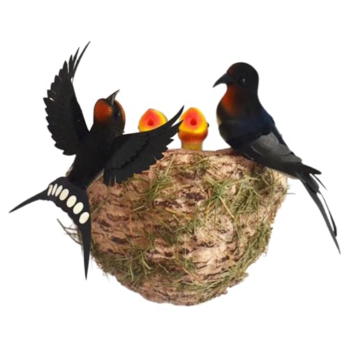 Simulation Vogelnest Set, Vogelhaus Gartendeko, Vogelnest Gartendekoration, Lehrwerkzeuge Rustikale Gartenstatuen, Baumschmuck mit künstlichen Vögeln, Rasenornamente Vogelnest Simulation Vogelnest Set, Vogelhaus Gartendeko, Vogelnest Gartendekoration, Lehrwerkzeuge Rustikale Gartenstatuen, Baumschmuck mit künstlichen Vögeln, Rasenornamente Vogelnest von Nuyhgtr