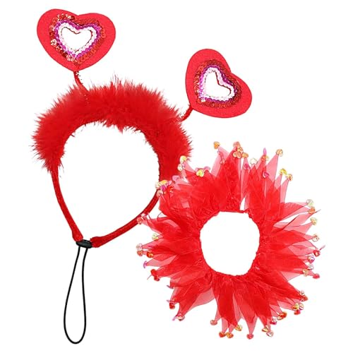 Valentinstags-Outfit für Hunde, entzückendes rotes Herz-Stirnband, Haustiere, Valentinstagskostüme mit Band, rotes Kleid, Hundehalsband für kleine, mittelgroße und große Hunde Valentinstags-Outfit für Hunde, entzückendes rotes Herz-Stirnband, Haustiere, Valentinstagskostüme mit Band, rotes Kleid, Hundehalsband für kleine, mittelgroße und große Hunde von Nuyhgtr