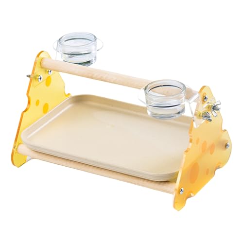 Vogel-Trainingsständer, Papageien-Tischtrainings-Laufstall, herausnehmbares Tablett, Spielbereich, Desktop-Spielplatz, ideal für Sittiche, Sittiche, Sittiche, Lovebirds, Finken, 24 x 17 x 15 cm von Nuyhgtr