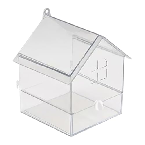 Vogeltränke aus Acryl, Wellensittiche Duschbox, Vogelbadewanne mit Schublade, große Badewanne ohne Auslaufen, 14,5 x 14 x 18,5 cm, und leicht zu reinigen, ideal für Nymphensittiche, kleine von Nuyhgtr