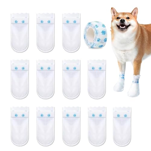 Waterproof Dog Booties, Non-Woven Dog Boots, Dog Boots Paw Protectors, Dog Paw Socks, Adhesive Bandage Booties, Dog Paw Protectors, Small Dog Booties, for Small Medium Dogs Waterproof Dog Booties, Non-Woven Dog Boots, Dog Boots Paw Protectors, Dog Paw Socks, Adhesive Bandage Booties, Dog Paw Protectors, Small Dog Booties, for Small Medium Dogs von Nuyhgtr