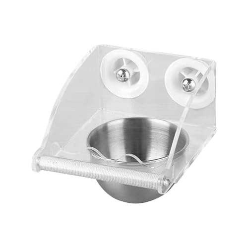 Bird Cage Feeder, Stainless Steel Food Dispenser with Waterproof Transparent Design, Perch Budgies, Cockatiels, Finches, Conures, Parakeets, Lovebirds, Ideal for Pet Feeding Bird Cage Feeder, Stainless Steel Food Dispenser with Waterproof Transparent Design, Perch Budgies, Cockatiels, Finches, Conures, Parakeets, Lovebirds, Ideal for Pet Feeding von Nuytghr