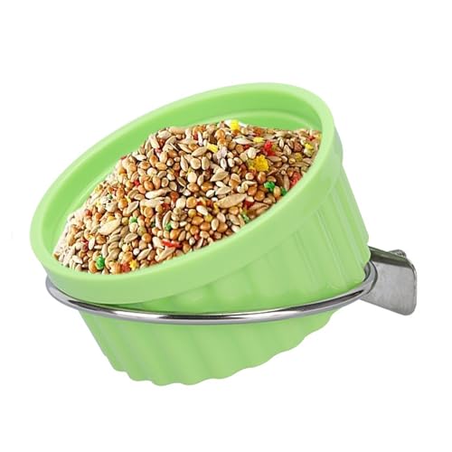 Bird Feeder Cage, Water Dispenser Bowl Container, Parakeet Cockatiel Finch Accessories, 5.12x3.94x1.77 Inches Pet Supplies for Macaw Conure Parrot Aviary Feeding Station von Nuytghr