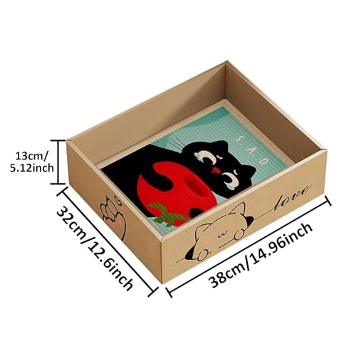 Cat Scratcher, Corrugated Pad, Pet Claw Toy, 14.96x12.6x5.12 Inches, Textured Paper, Anti Slip Base Support, Ideal for Indoor Kitten Grinding Claws Boredom Healthy Playtime Activity von Nuytghr