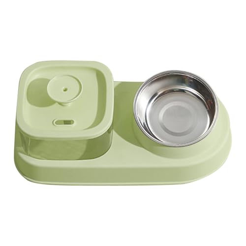 Dog Bowl Set, Spill-Proof Water Dispenser, Dry Wet Food Separator, 31.5x11x15cm Elevated Anti-Slip Base, Pet Feeding Station, for Multi-Pet Homes and Kitten Hydration Support von Nuytghr