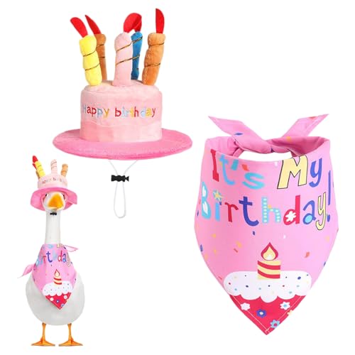 Hunde-Geburtstagshut, festliches Partyzubehör in Kuchenform, entzückendes Haustier-Bandana-Set, 20 x 20 x 1 cm, verstellbares Welpen-Kostüm, Feier-Outfit für Zuhause und draußen Hunde-Geburtstagshut, festliches Partyzubehör in Kuchenform, entzückendes Haustier-Bandana-Set, 20 x 20 x 1 cm, verstellbares Welpen-Kostüm, Feier-Outfit für Zuhause und draußen von Nuytghr