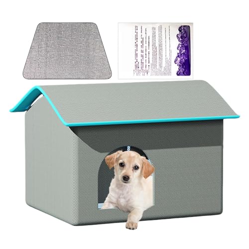 Katzen- und Hundehaus, wasserdicht, leicht zu reinigen und zu montieren, Katzenhaus mit Eisbeutel für heißes Wetter, drinnen und draußen Katzen- und Hundehaus, wasserdicht, leicht zu reinigen und zu montieren, Katzenhaus mit Eisbeutel für heißes Wetter, drinnen und draußen von Nuytghr