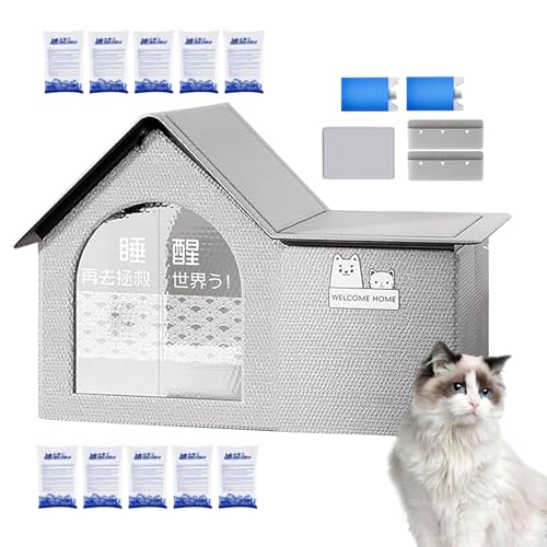 Katzenkühlhaus | Wärmeisolierung Outdoor Katzenhaus - Hundeschutz mit Eisbeuteln Tragbare Haustierhöhle Zelt Bett für Balkon Reise Wohnung Terrasse Katzenkühlhaus | Wärmeisolierung Outdoor Katzenhaus - Hundeschutz mit Eisbeuteln Tragbare Haustierhöhle Zelt Bett für Balkon Reise Wohnung Terrasse von Nuytghr