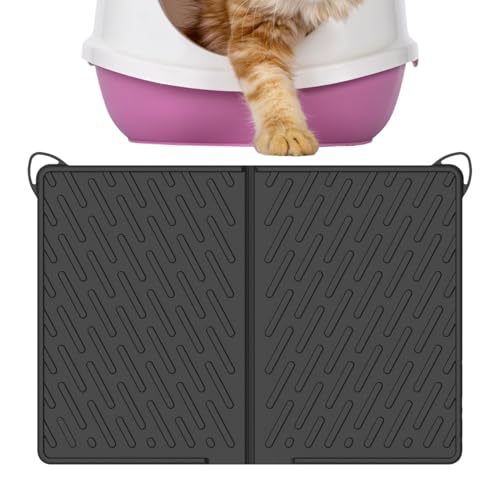 Litter Box Mat, 24x17 Inch Cat Mat, Scratch-Resistant Waterproof Floor Pad, Durable Corner Protector for Indoor Feeding Areas, Containment, Food Water Spill Control, Pet-Friendly Litter Box Mat, 24x17 Inch Cat Mat, Scratch-Resistant Waterproof Floor Pad, Durable Corner Protector for Indoor Feeding Areas, Containment, Food Water Spill Control, Pet-Friendly von Nuytghr