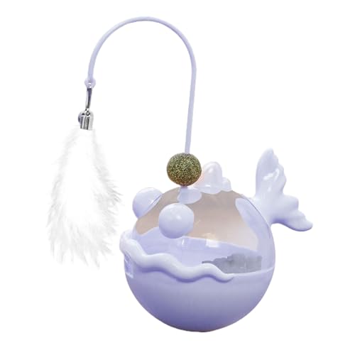 Nuytghr Cat Toy, Sensory Teaser Dispenser, Feather Catnip Ball 19x12.5x12.5cm, Treat Puzzle Trainer, Mental Exercise Aid, Indoor Kitten Play and Training Use, Pink, Purple Nuytghr Cat Toy, Sensory Teaser Dispenser, Feather Catnip Ball 19x12.5x12.5cm, Treat Puzzle Trainer, Mental Exercise Aid, Indoor Kitten Play and Training Use, Pink, Purple von Nuytghr