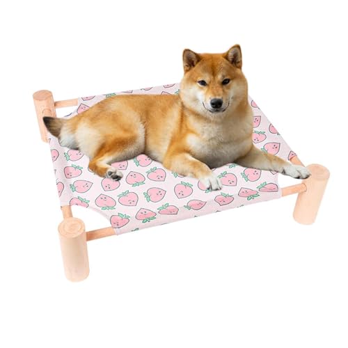 Nuytghr Haustierbett aus Holz, waschbares Haustierbett aus Holz, Katzen- und Hundebettgestell, atmungsaktive Katzenmatte, Hundecampbett, abnehmbares Haustierbett, Haustiermöbel für drinnen und draußen Nuytghr Haustierbett aus Holz, waschbares Haustierbett aus Holz, Katzen- und Hundebettgestell, atmungsaktive Katzenmatte, Hundecampbett, abnehmbares Haustierbett, Haustiermöbel für drinnen und draußen von Nuytghr