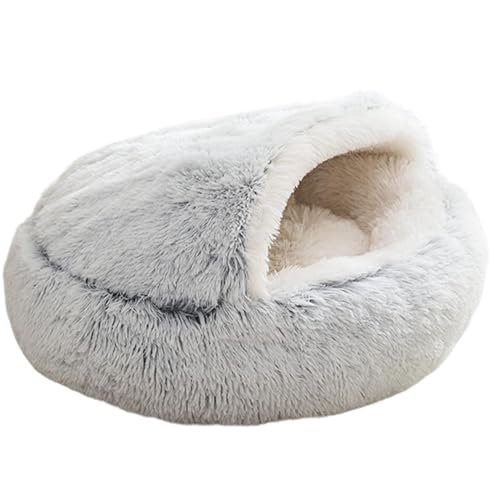 Nuytghr Katzenbett mit Kapuze | Weiche Haustierhütte mit Kapuze – überzogene weiche Katzenbetten für den Innenbereich, große warme Katzenhütte mit Kapuze für den Winter Nuytghr Katzenbett mit Kapuze | Weiche Haustierhütte mit Kapuze – überzogene weiche Katzenbetten für den Innenbereich, große warme Katzenhütte mit Kapuze für den Winter von Nuytghr