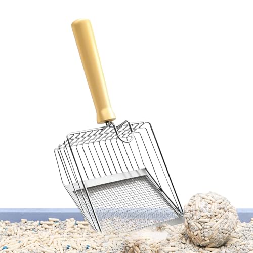 Nuytghr Katzentoilettenschaufel, bequemer Griff, Siebwerkzeug, stabiler Edelstahl-Kotreiniger für Multi-Katzen-Haushalt, 14 cm, Stall, Käfig, Kleintiere, Hühnerabfälle Nuytghr Katzentoilettenschaufel, bequemer Griff, Siebwerkzeug, stabiler Edelstahl-Kotreiniger für Multi-Katzen-Haushalt, 14 cm, Stall, Käfig, Kleintiere, Hühnerabfälle von Nuytghr