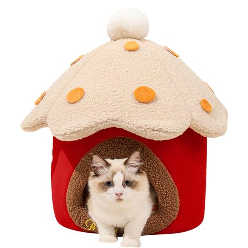 Pilz-Katzenbett | Gemütliches Katzennest | Haustierbett Höhle | Waschbares Kissen | Katzen-Schlafhaus, Gemütliches Haustierbett Höhle Nest Katzenschlafbett Welpenhaus mit Abnehmbarem und Waschbarem Pilz-Katzenbett | Gemütliches Katzennest | Haustierbett Höhle | Waschbares Kissen | Katzen-Schlafhaus, Gemütliches Haustierbett Höhle Nest Katzenschlafbett Welpenhaus mit Abnehmbarem und Waschbarem von Nuytghr