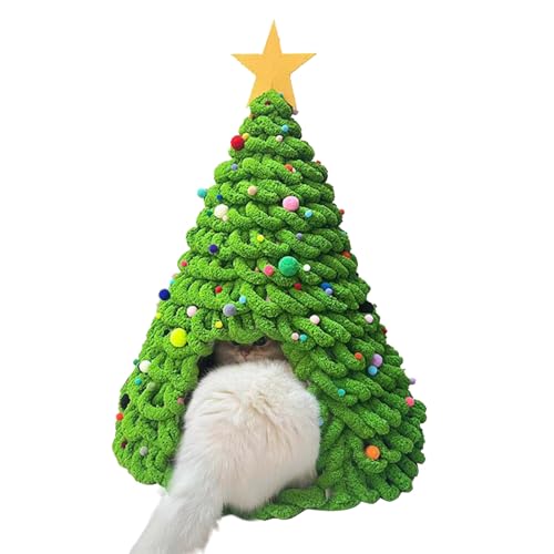 Weihnachtsbaum Katzenhaus Bausatz, Katzenbett Material Set, Gemütliches SchlafHöhlenbett für Katzen Hunde Haustiere von Nuytghr