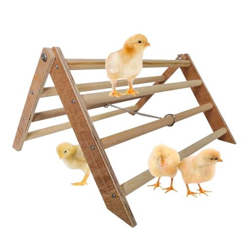 Wooden Chick Perch, Chicken Standing Toy, Jungle Gym Roosting Bar, 14.57x12.6x7.87 inches, Secure Finish, Suitable for Large Birds and Hens, Indoor and Outdoor Use von Nuytghr