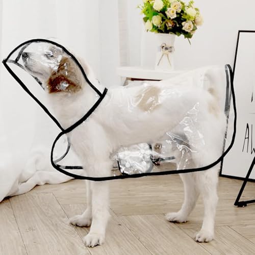 Nvzi -b Wasserdichter Hunde-Regenmantel, leichte Haustier-Regenkleidung mit Poncho-Kapuze (Größe S, Schwarz) von Nvzi