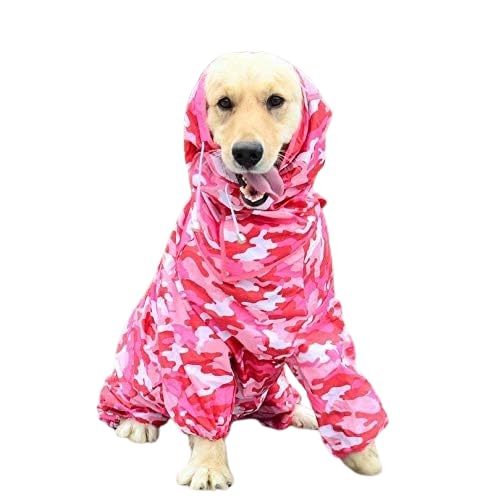 Nvzi -b Wasserdichter Hunde-Regenmantel, leichte Haustier-Regenkleidung mit Poncho-Kapuze (L, A07) von Nvzi