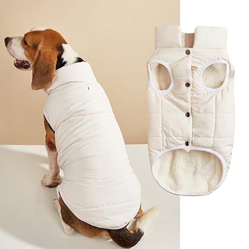Nvzi -b Winddichte Hunde-Winterjacke, Hundemantel, warme Hundeweste, kaltes Wetter, Haustierbekleidung mit 2 Schichten mit Fleece gefüttert für kleine, mittelgroße und große Hunde (Größe XS, Weiß) Nvzi -b Winddichte Hunde-Winterjacke, Hundemantel, warme Hundeweste, kaltes Wetter, Haustierbekleidung mit 2 Schichten mit Fleece gefüttert für kleine, mittelgroße und große Hunde (Größe XS, Weiß) von Nvzi