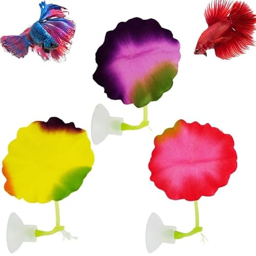 Nwsrayu Betta-Fischbett-Hängematte für Betta-Fische, praktischer Ruheplatz, bequeme Ruhefläche für Fische, Aquarium-Dekoration, Ornamente (3 x gemischte Farben) von Nwsrayu