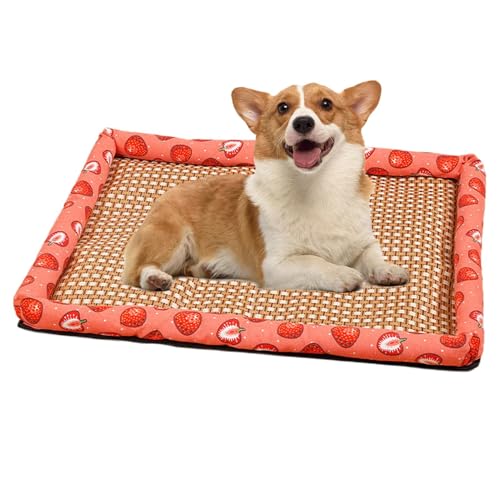 Nybhyjka Hundekühlmatte Für Innenbereich - Hunde Kühlmatte - Hitzebeständiges Waschbares Rattan Hundebett 50x40 cm Für Transportbox Camping Reisen von Nybhyjka