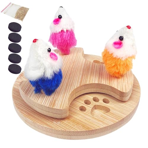 Nybhyjka Interaktives Katzenspielzeug mit Drehteller, Mausspielzeug mit Drehteller für Katzen - Katzen-Maus-Spielzeug aus | Hundekarussell-Mäuse-Tischspiel für Kätzchen, mittelgroße Nybhyjka Interaktives Katzenspielzeug mit Drehteller, Mausspielzeug mit Drehteller für Katzen - Katzen-Maus-Spielzeug aus | Hundekarussell-Mäuse-Tischspiel für Kätzchen, mittelgroße von Nybhyjka