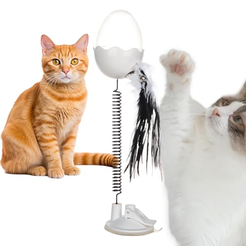 Nybhyjka Katzen-Leckerli-Spender-Spielzeug,Katzen-Leckerli-Spender-Ball | Katzen-Leckfutterspielzeug mit Feder und Licht | Leckendes Futterspielzeug für Katzen, Saugnapf, Katzenspielzeug, Zauberstab, Nybhyjka Katzen-Leckerli-Spender-Spielzeug,Katzen-Leckerli-Spender-Ball | Katzen-Leckfutterspielzeug mit Feder und Licht | Leckendes Futterspielzeug für Katzen, Saugnapf, Katzenspielzeug, Zauberstab, von Nybhyjka
