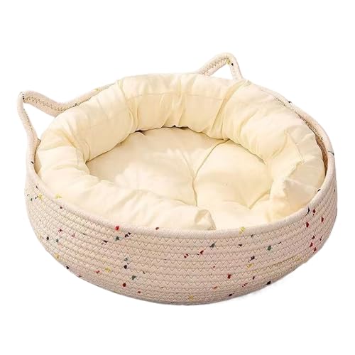 Nybhyjka Rundes Katzenbett – rundes kleines Hundebett, Katzennest, rutschfeste Unterseite, Kratzkissen, Haustierzubehör zum Schlafen, Kratzen, Innenwohnheim, beruhigend, Welpen, Kätzchen, Outdoor von Nybhyjka