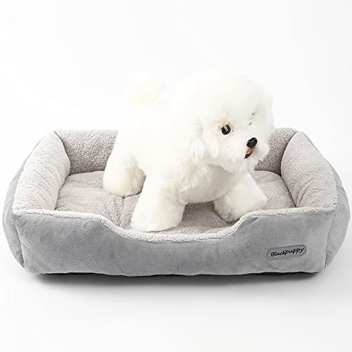 Nyescasa Hundebett Katzenbett Hundematte Katzenschlafplatz Hundesofa Katzensofa Hundekörbchen Katzenkissen Hundekissen Orthopädische Waschbar Rutschfest für Kleine Hunde und Katzen Grau S(40*31*10） von Nyescasa