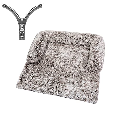 Nyescasa Hundebett für Grosse Hunde u. kleine Hunde,Sofaschutz Plüsch Flauschig Atmungsaktiv Katzenbett,Winter Warm Dauerhaft Hundecouch Waschbar rutschfest Hundekissen (M ca. 90x90x20cm, Kaffee) von Nyescasa